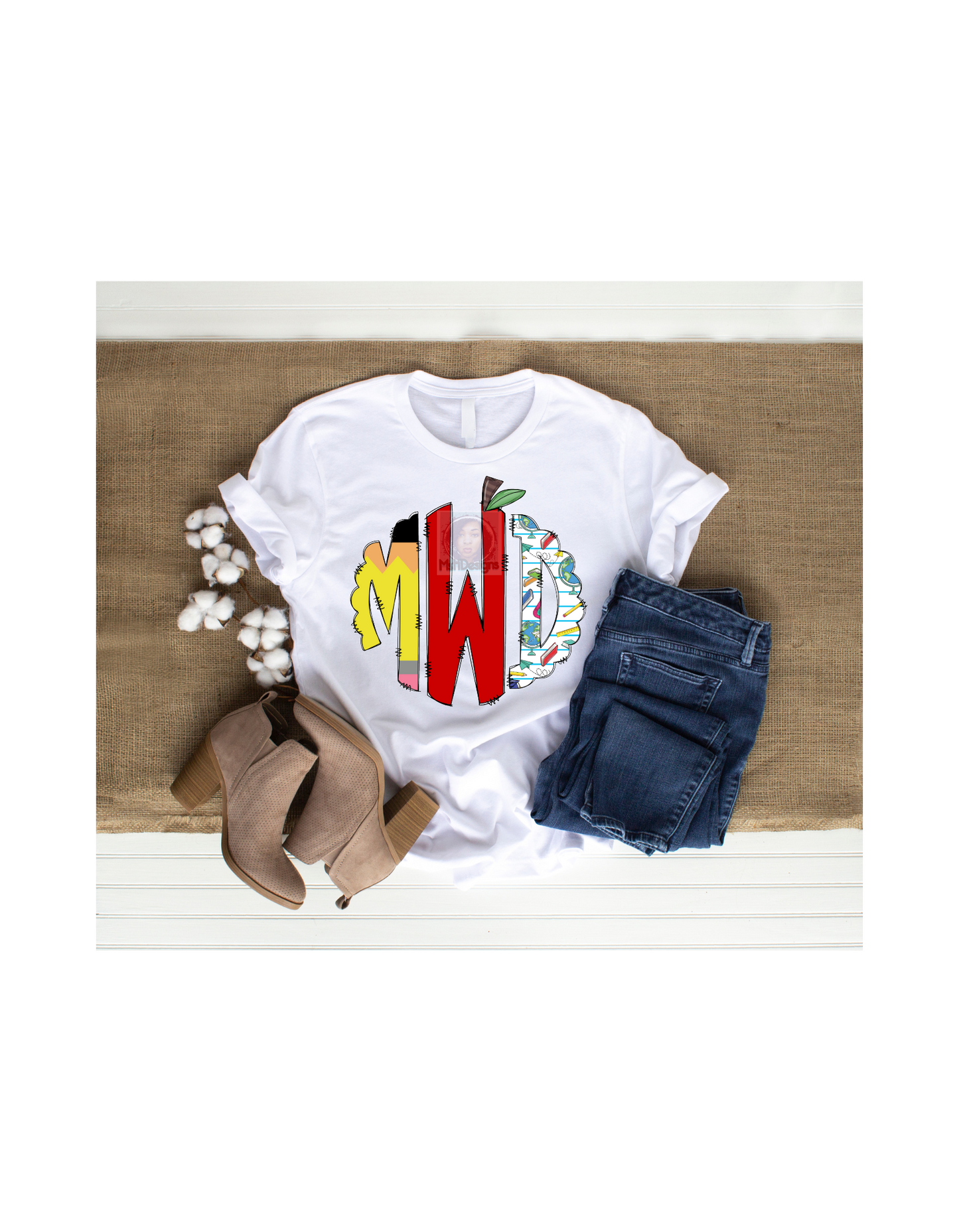Initial Monogram Teacher Tee