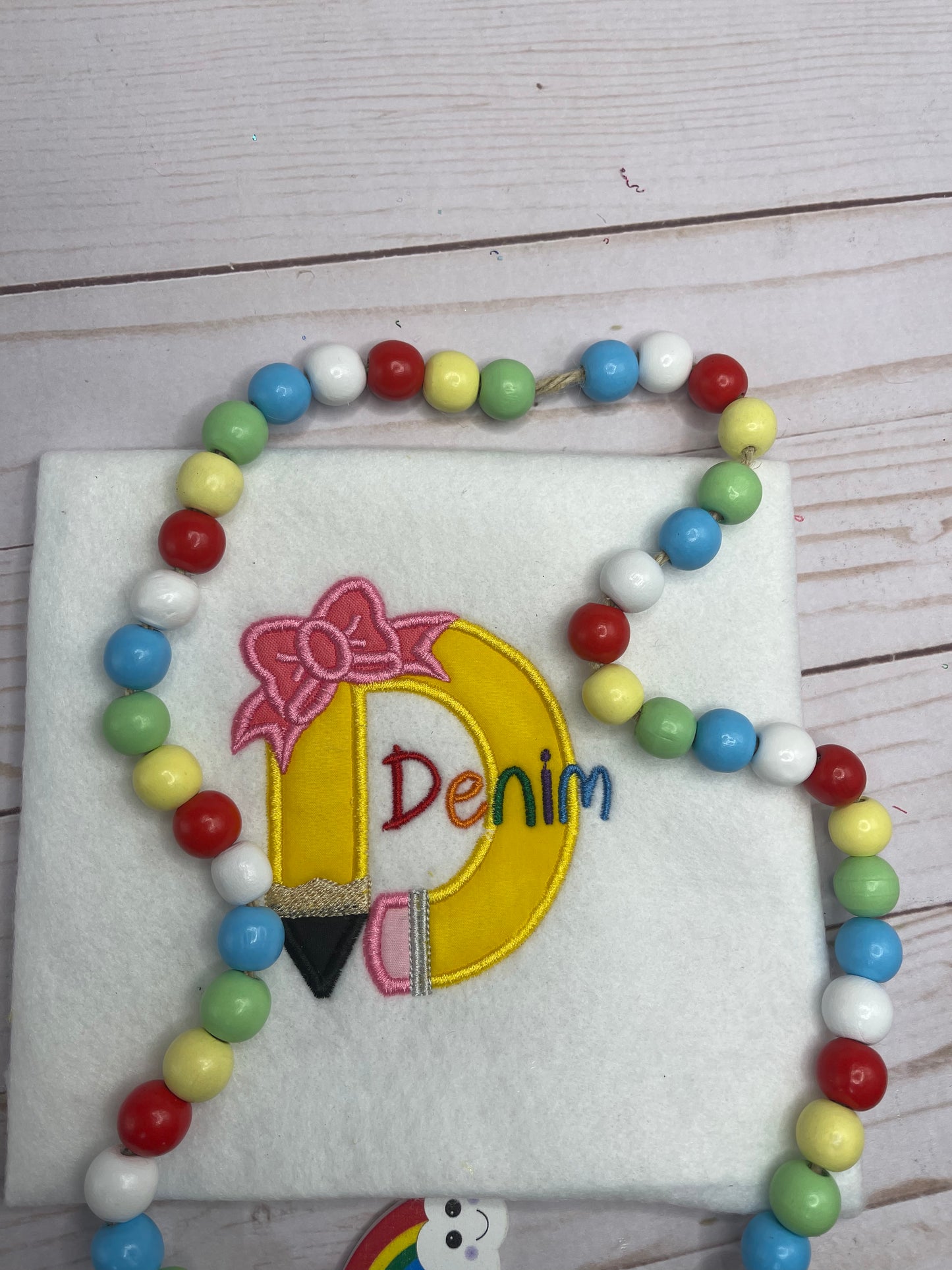 PENCIL BOW INITIAL SHIRT (PLACE DESIRED INITIAL IN THE NOTES SECTION)