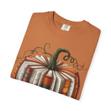 Pumpkin Book Unisex T-Shirt, Fall Fashion, Literary Gift, Halloween Tee, Cozy Autumn Wear, Book Lover's Apparel