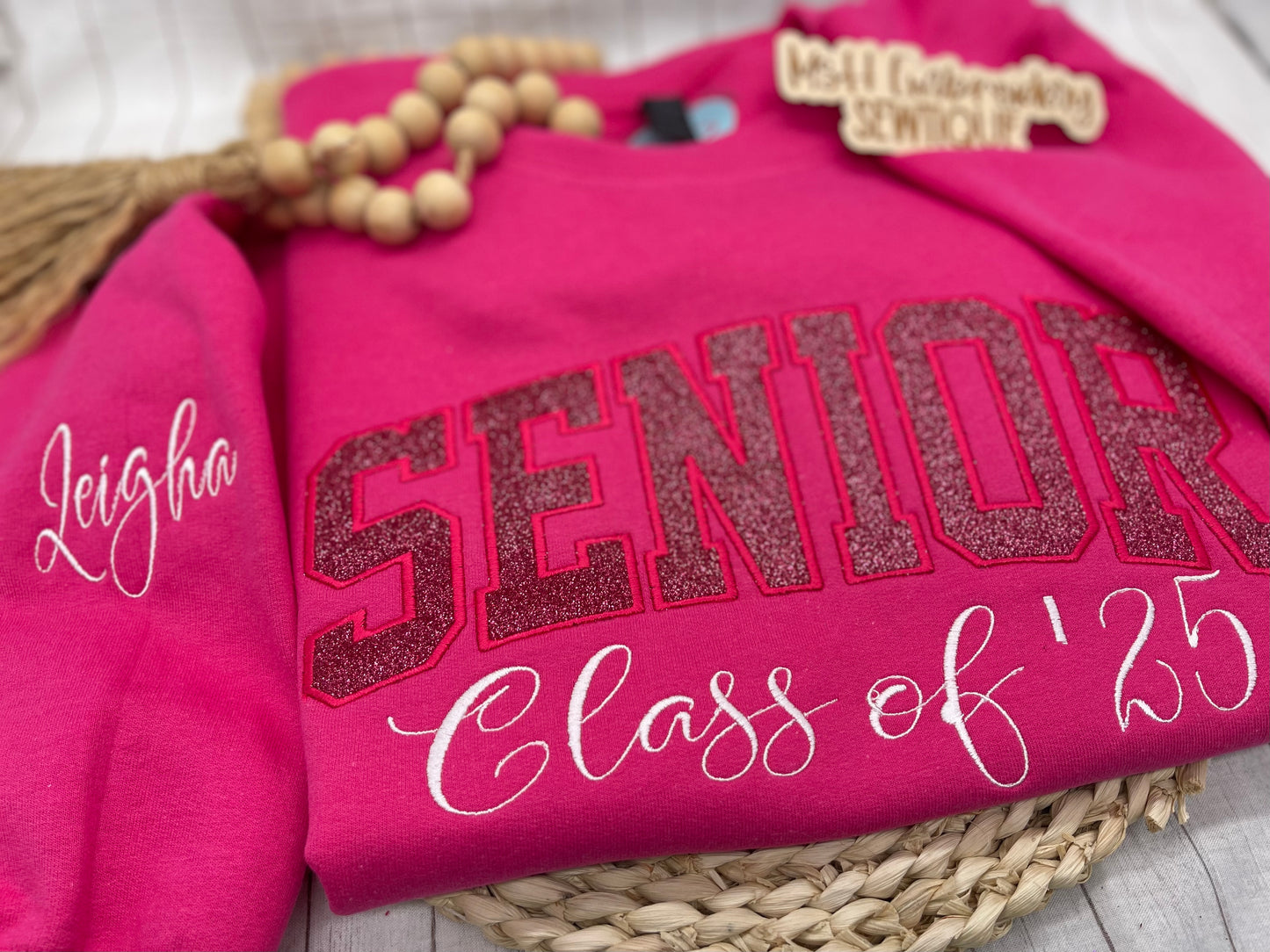 Custom Senior Class of Sweatshirt | Personalized Graduation Sweatshirt with Name | Glitter Appliqué Senior Crewneck