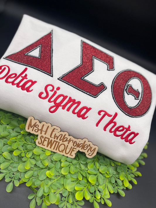 Delta Sigma Theta embroidered sweatshirt