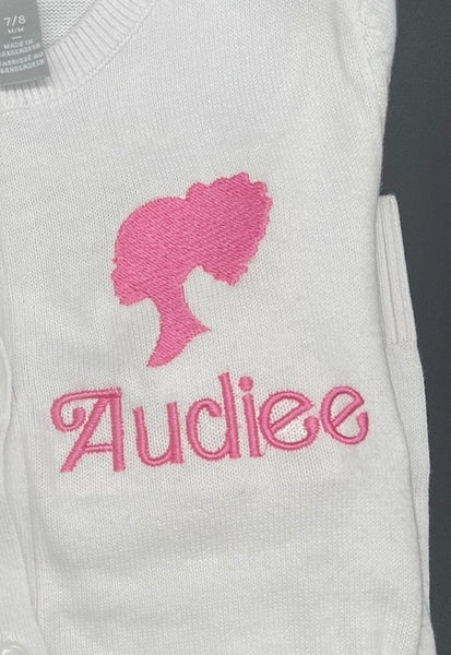 Barbie silhouette embroidery shirt or sweat shirt