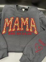 Mama established leopard print embroidered