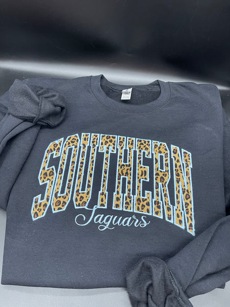 Southern embroidered blocked lettered sweatshirt