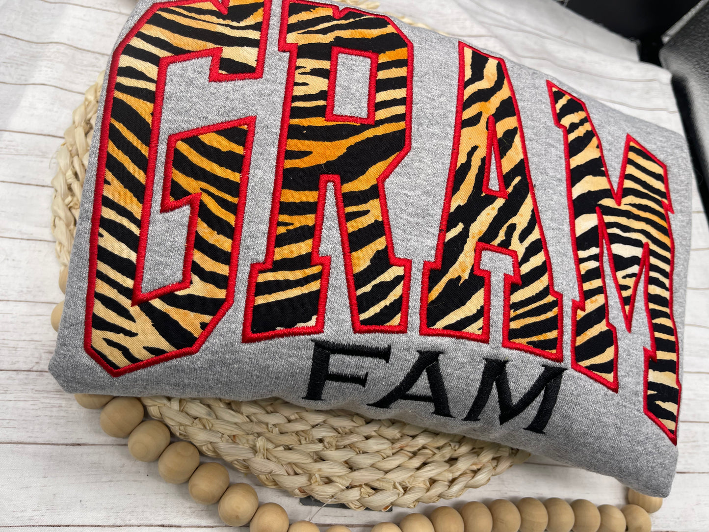 Custom Grambling State University Sweatshirt | GRAM FAM Embroidered & Appliqué Crewneck | HBCU Pride Apparel