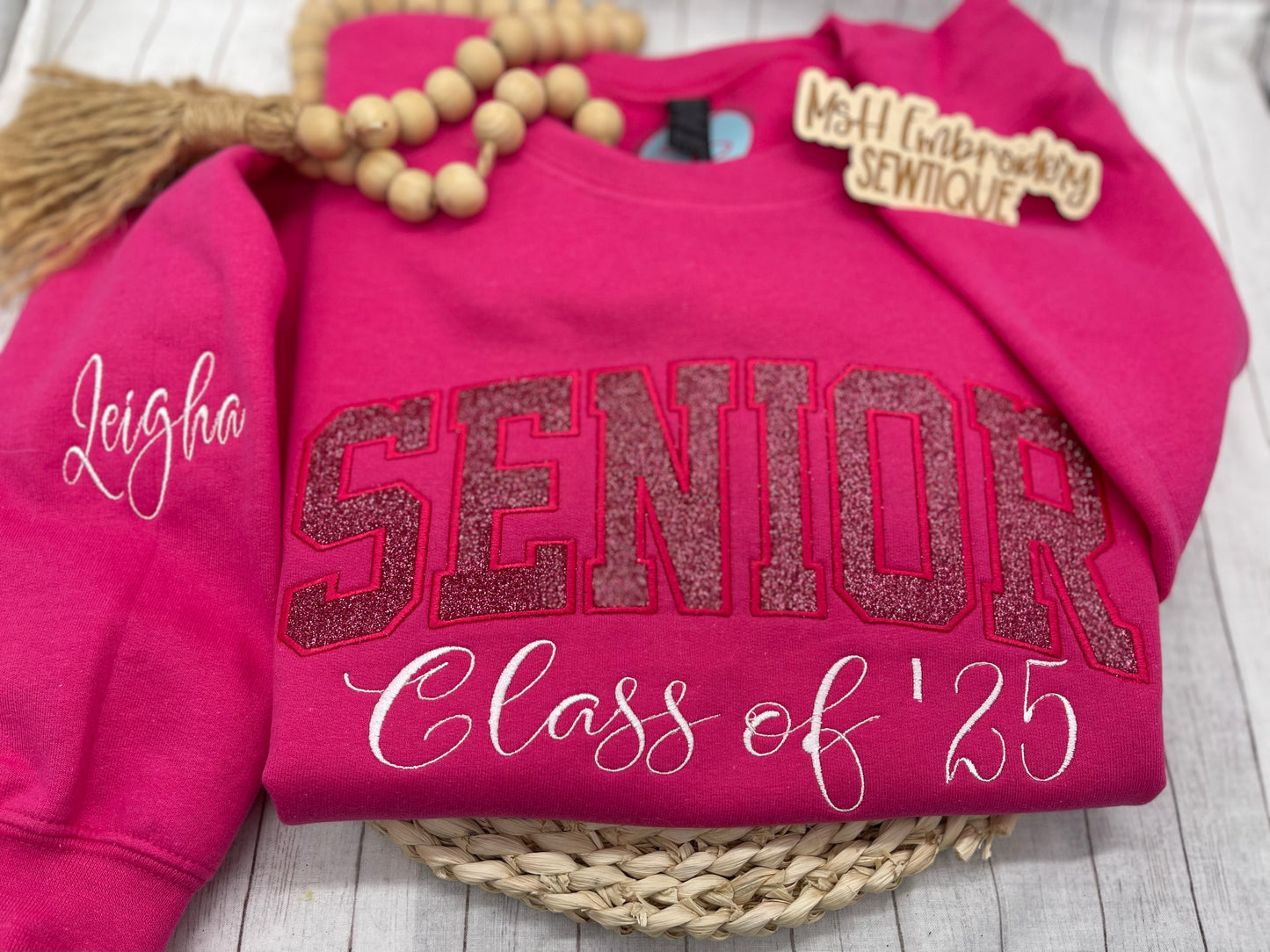 Custom Senior Class of Sweatshirt | Personalized Graduation Sweatshirt with Name | Glitter Appliqué Senior Crewneck