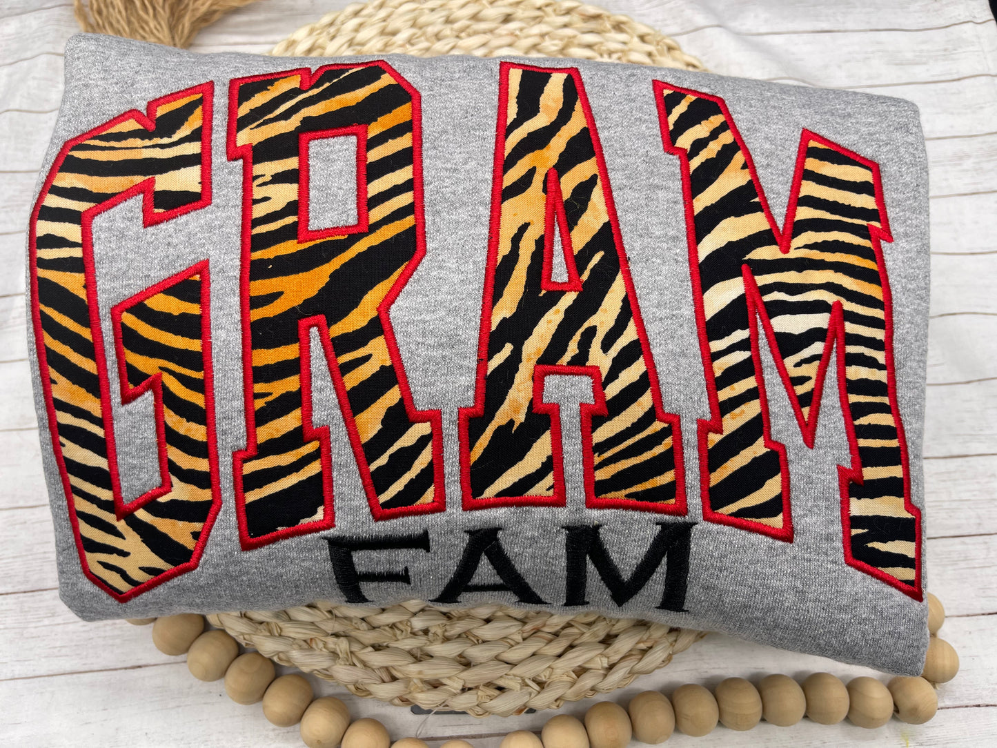Custom Grambling State University Sweatshirt | GRAM FAM Embroidered & Appliqué Crewneck | HBCU Pride Apparel