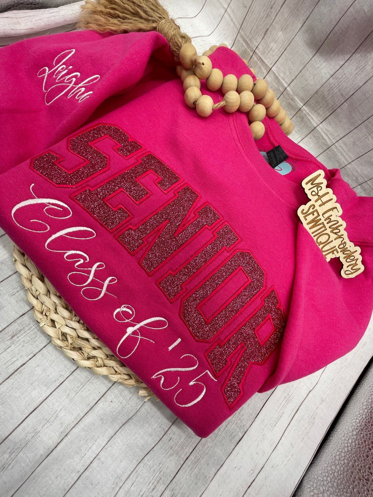 Custom Senior Class of Sweatshirt | Personalized Graduation Sweatshirt with Name | Glitter Appliqué Senior Crewneck