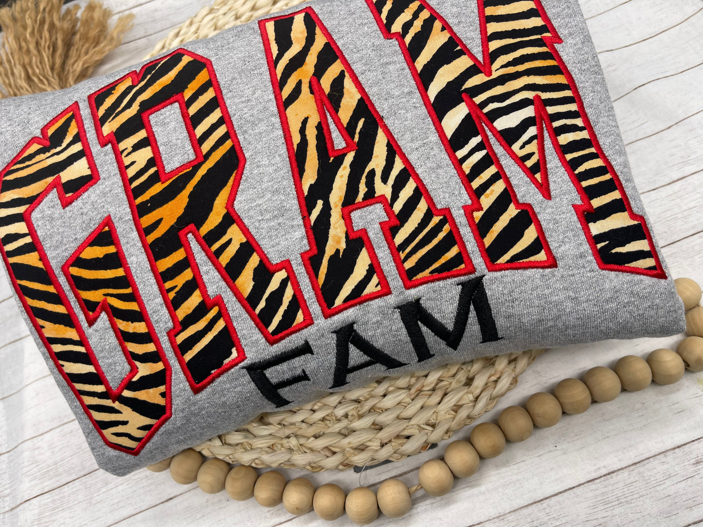 Custom Grambling State University Sweatshirt | GRAM FAM Embroidered & Appliqué Crewneck | HBCU Pride Apparel