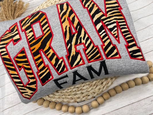 Custom Grambling State University Sweatshirt | GRAM FAM Embroidered & Appliqué Crewneck | HBCU Pride Apparel