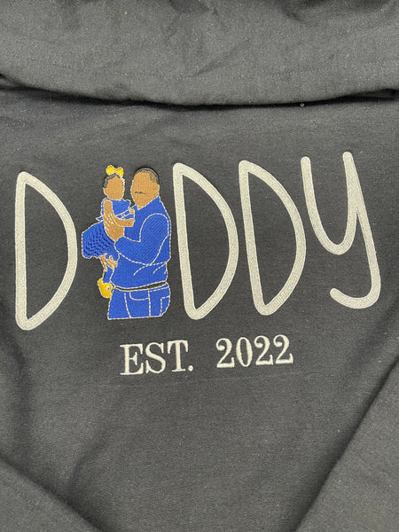 Embroidered Daddy Photo Hoodie