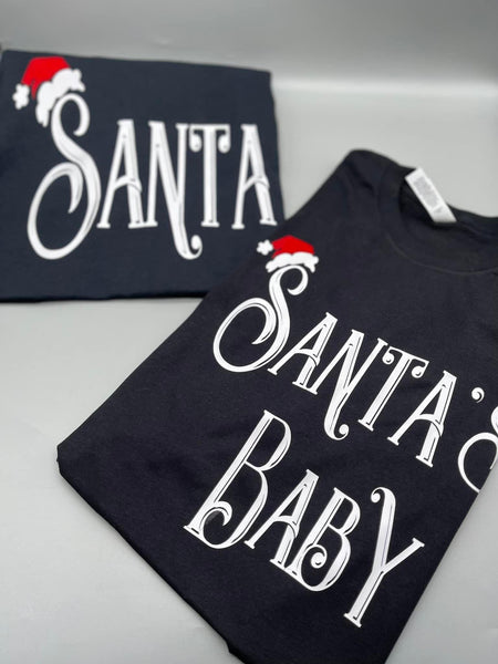 Santa’s Baby and Santa Baby matching shirt set
