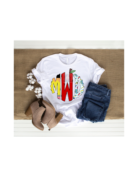 Teacher Monogram Tee