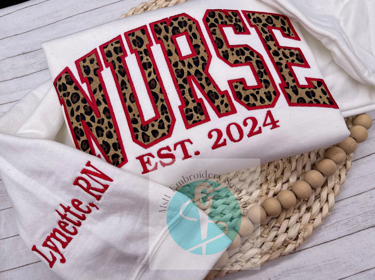 Custom Medical Appliqué Sweatshirt | Personalized Nurse, CMA, CNA, RT Shirt | Healthcare Worker Gift