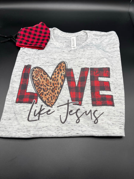 Love like Jesus Matching Shirt and Mask Set