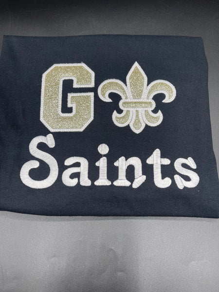 Go Fleur saints embroidered shirt