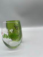 Drink up Grinches stemless wine glass