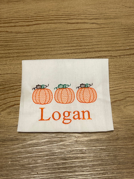 3 pumpkins embroidered tshirt